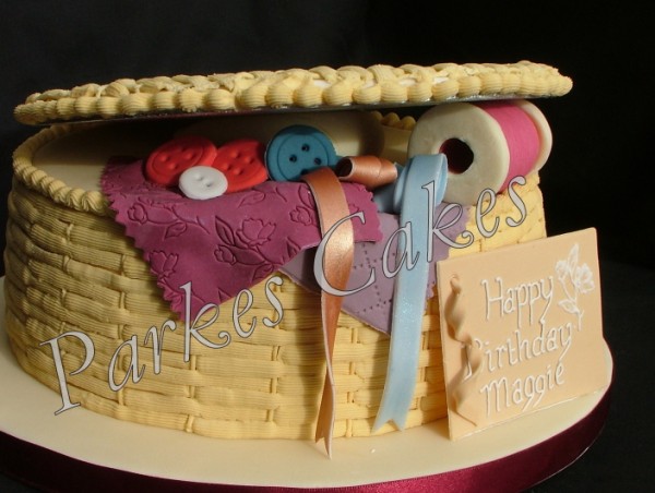 sewing box cake